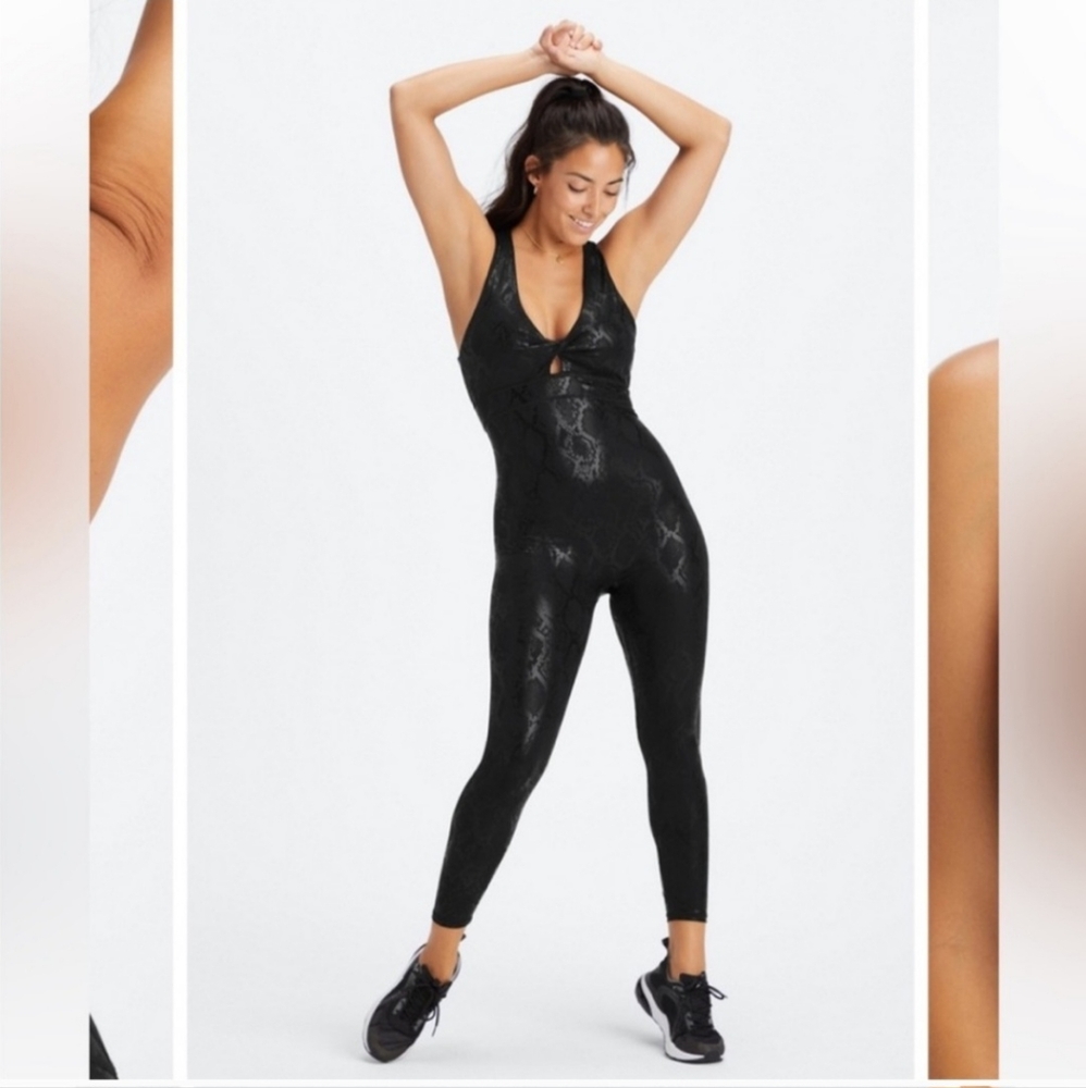 Fabletics Twist front onesie snake pattern